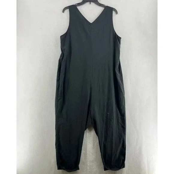 Ingrid & Isabel Maternity Jumpsuit Women's Sz M Black V-Neck Zip Front Stretch - Picture 2 of 11